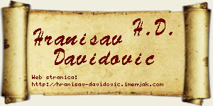 Hranisav Davidović vizit kartica